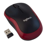 Logitech M185 Wireless Optical rood-zwart