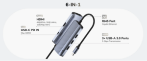Cudy 6 Port Hub, USB-C -- src=
