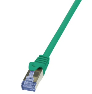 Netwerk kabel RJ45 Cat6A S/FTP 0.25M groen